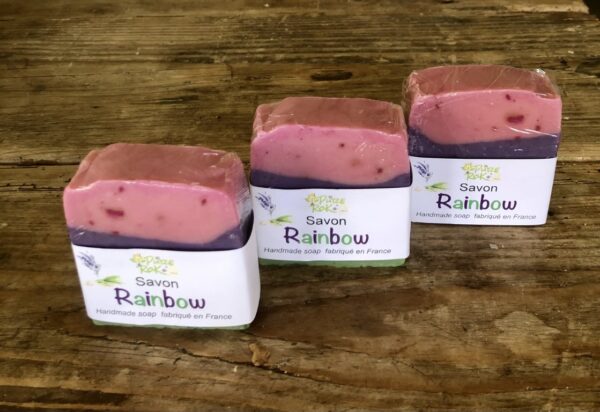 Rainbow soap with lavender and lemongrass